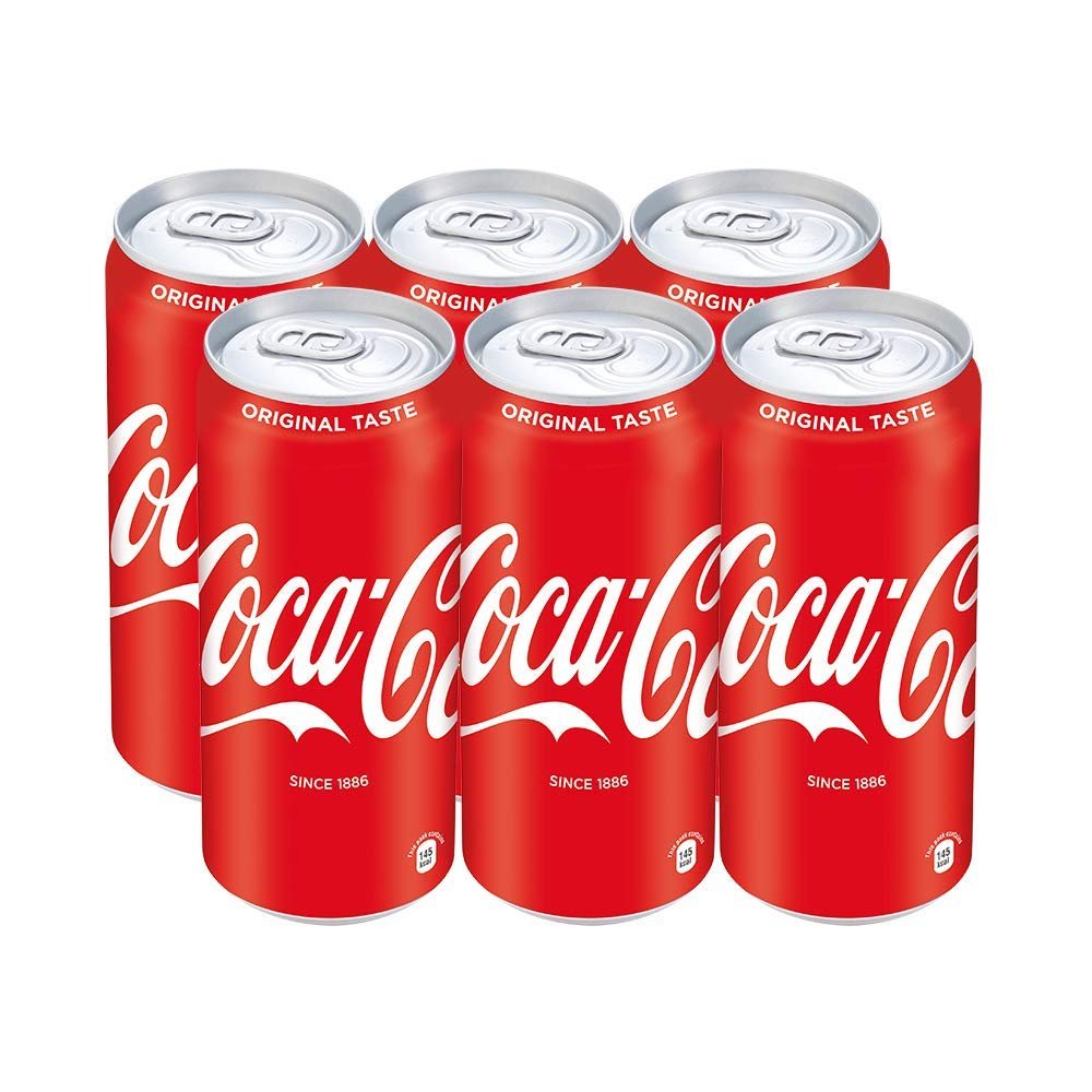 Coca-Cola Original Taste Soft Drink Can, 300 Ml (Pack Of 6)