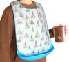 Waterproof Adult Senior Elderly Bib Apron Mealtime Clothing Protector with Detachable Crumb Catcher (Plaid) view 1