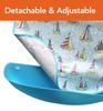 Waterproof Adult Senior Elderly Bib Apron Mealtime Clothing Protector with Detachable Crumb Catcher (Plaid) view 3