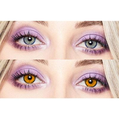 Choice Empire 2 Pair Monthly Colored 0 Power Contact Lenses for Eyes Men and Women with Lens Case (Grey, Honey)