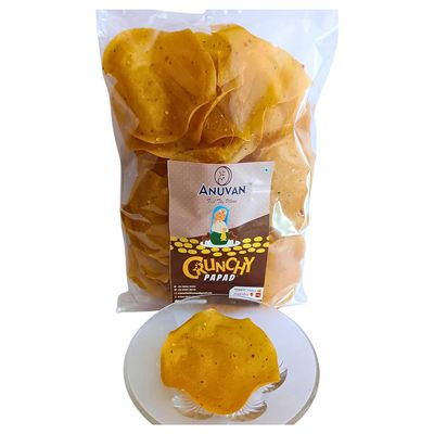 Anuvan Feel The Utsav Makka Papad | Handmade Corn Papad for Fry & Roast | Crunchy & Tasty Snacks -400gm |   400 