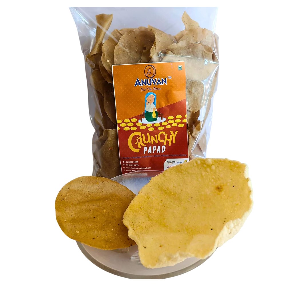 Anuvan Feel The Utsav Jowar Papad | Handmade Sorghum(Jowar) Papad for Fry & Roast | Crunchy & Tasty Snacks 200gm |   - 200 