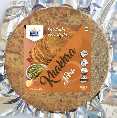 Mukhia Tasty Khakra Flavour Khakhra Healthy Snacks Crunchy - 200 GMS Each (Jeera, Pack of 2) with Container