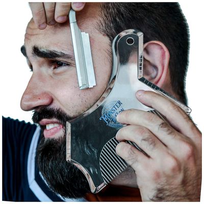 Monster&Son Beard Shaping Tool - New Innovative Design for 2019 (Clear)