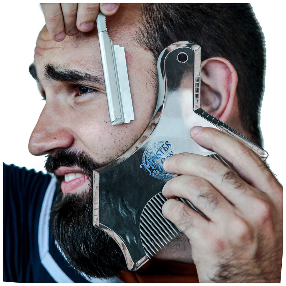 Monster&Son Beard Shaping Tool - New Innovative Design for 2019 (Clear)