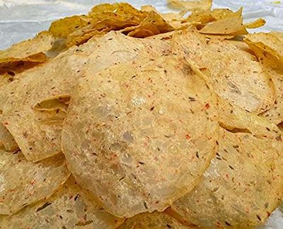 Anuvan Feel The Utsav Aloo Papad Falhari Potato Papad Ready to fry 200 gm |Home Made Aloo Papad Deep Fried Chipsona ((   - 200Gm)
