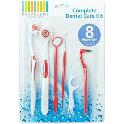 MELLOW Wholesale 8 Piece Dental Care Tooth Brush Kit Floss Stain Tongue Picks Teeth Denti Clean Pro