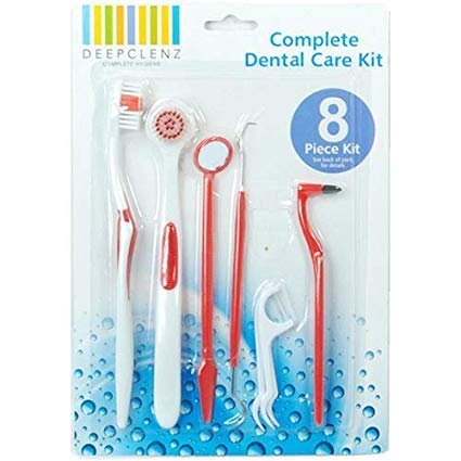 MELLOW Wholesale 8 Piece Dental Care Tooth Brush Kit Floss Stain Tongue Picks Teeth Denti Clean Pro