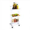 CIPLA PLAST Multipurpose 3 Tier/Layers Kitchen Trolley Rack/Shelf Utility Cart with Wheels for Vegetables and Other Stuffs Saving Home Storage Organizer Racks and Self with Wheel - White view 1