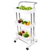 CIPLA PLAST Multipurpose 3 Tier/Layers Kitchen Trolley Rack/Shelf Utility Cart with Wheels for Vegetables and Other Stuffs Saving Home Storage Organizer Racks and Self with Wheel - White view 2