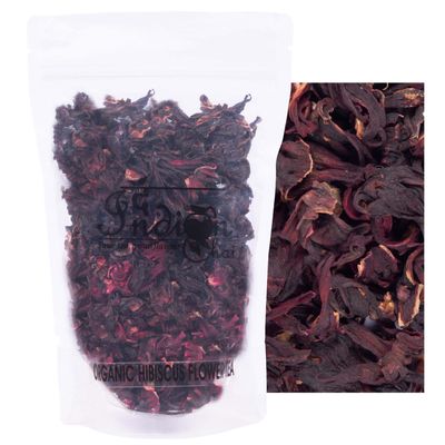 The Indian Chai - Organic Hibiscus Flower Tea 50 grams in Zipper Bag || Hibiscus Sabdariffa || Helps Lower Blood Sugar and Cholesterol || Cocktails, Mocktail & Syrups || Caffeine Free Herbal Tea