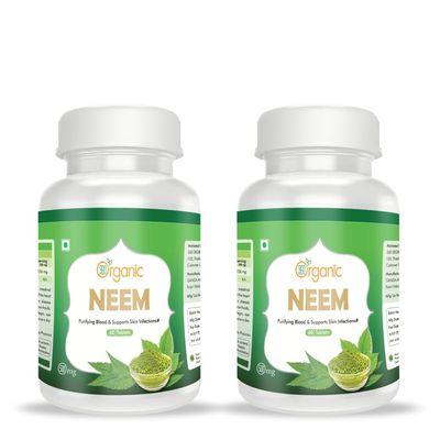 360 DEGREEORGANIC Neem Tablets Anti Acne Tablets Blood Purifier 500mg Combo Pack of 2
