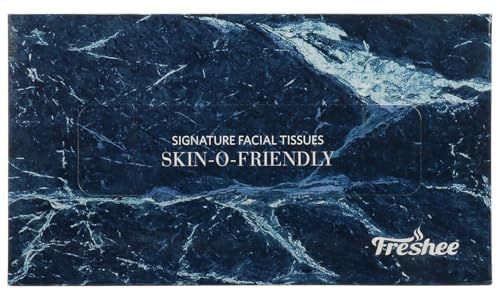 Freshee 100 Pulls 2 Ply Signature Car Facial Tissue Paper Box, Bacteria Resistant, Hygienic Fresh Skin Friendly Water Dissolvable Disposable Dry Tissue Made With 100% Virgin Fibre
