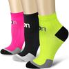 CHARMKING Compression Socks for Women & Men Circulation 15-20 mmHg is Best for Athletic Running Cycling Nurse Daily Wear, 03 Green/Pink, Large-X-Large view 1
