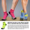 CHARMKING Compression Socks for Women & Men Circulation 15-20 mmHg is Best for Athletic Running Cycling Nurse Daily Wear, 03 Green/Pink, Large-X-Large view 2
