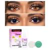 Choice Empire 2 Pair Monthly Colored Contact Lenses Zero Power with 30 ml Solution (Honey Dark Blue) view 1