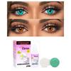 Choice Empire 2 Pair Monthly Colored Contact Lenses Zero Power with 30 ml Solution (Terquoise-Honey) view 1