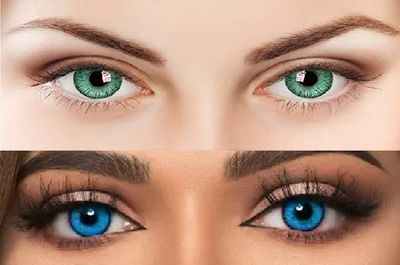 Choice Empire 2 Pair Monthly Colored Contact Lenses Zero Power with 30 ml Solution (Terquoise-Sky Bl