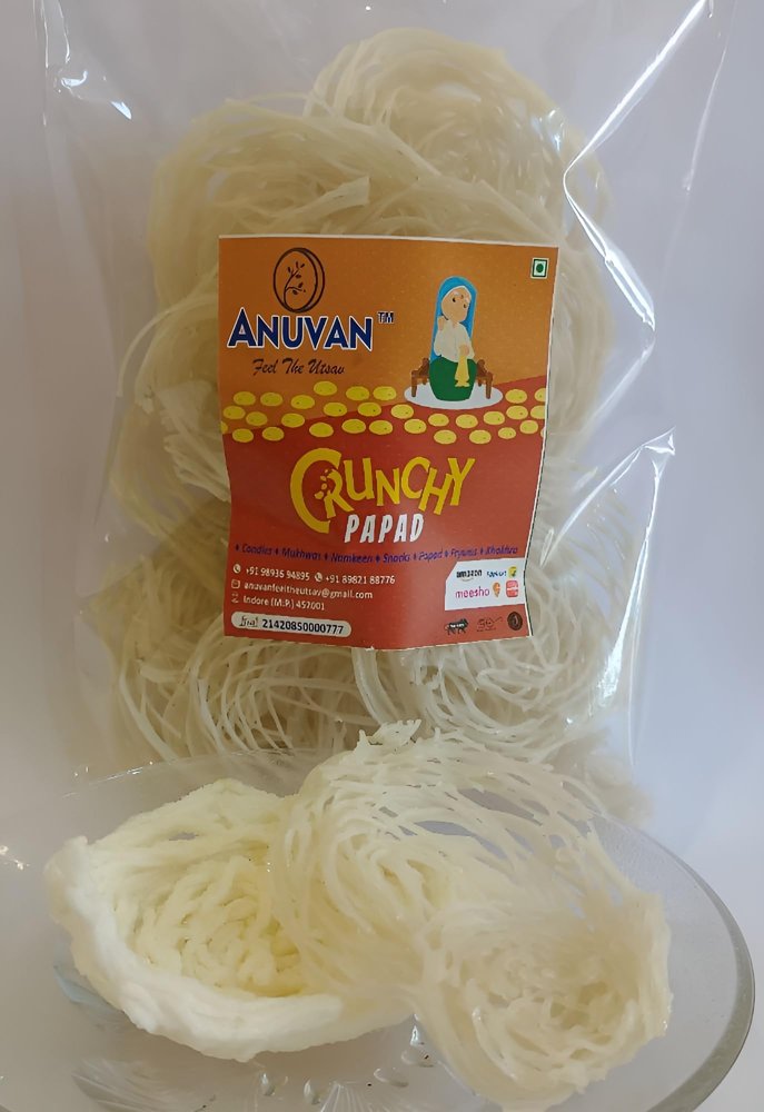 Anuvan Feel The Utsav Handmade Rice Kurdai/Chawal ki Kurdai/Traditional Rice String Papad-400 GM   -400 GM