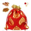 MANTOUSS Premium Bhiya Dooj/Bhai Dooj Gift Pack for Brother- Dry Fruit Red Designer Potli-Walnut+ Raisin (100gms) + Free Roli Chawal and Chandan view 1