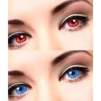 Choice Empire 2 Pair Monthly Color Contact Lenses Zero Power for Men Womens with 30 ml Solution and