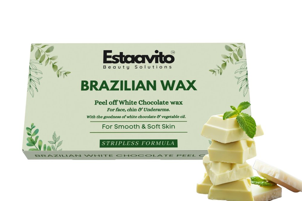 ESTAVITO Brazilian White Chocolate Strip-Less Wax 500Gms | Facial Hair Removing Wax | For Face, Upper Lips And Chin | Get Smooth & Soft Skin |Women