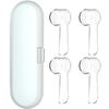 Electric Toothbrush Travel Case for Oral-B Toothbrushes - 4 Pcs Toothbrush Head Covers Compatible with Oral B Electric Toothbrush Heads (White) view 1