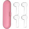 Electric Toothbrush Travel Case for Oral-B Toothbrushes - 4 Pcs Toothbrush Head Covers Compatible with Oral B Electric Toothbrush Heads (Pink) view 1