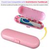 Electric Toothbrush Travel Case for Oral-B Toothbrushes - 4 Pcs Toothbrush Head Covers Compatible with Oral B Electric Toothbrush Heads (Pink) view 2