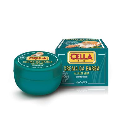 CELLA MILANO, Organic Aloe Vera Shave Soap in Bowl, 150 gm/5.2 oz, Highly Concentrated, Provides a Rich Thick Lather, Made in Italy