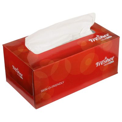 Freshee 200 Sheets 2 Ply Car Tissue Paper Box Pack Of 3, Extra Soft Hygienic Fresh Natural Skin Friendly Water Dissolvable Disposable Dry Tissue Made With 100% Virgin Fibre