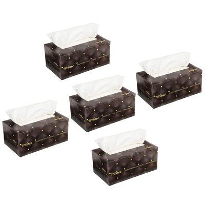 Freshee 200 Pulls 2 Ply Signature Facial Tissue Paper Box Pack Of 5, Hygienic Fresh Skin Friendly Water Dissolvable Disposable Dry Tissue Made With 100% Virgin Fibre