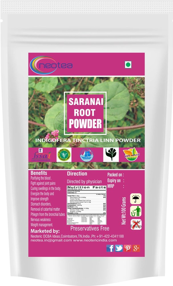Neotea Saranai Root | Punarnava Powder | Boerhavia Diffusa Root | Kidney Rejuvenation | Liver & Urinary Wellness | Sathi Jadd | Mukirattai Leaves | Pure & Natural | Certified Organic | Punarva Diffusa | INDIA ORGANIC Certified Herbal Supplement 50 GM