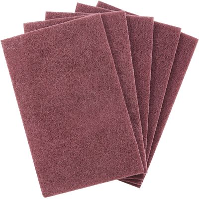 Chef Grade, Non Scratch Large Red Scouring Pads 5 Pack. Non-Metal Scour Cleaning Tool is The Best Heavy Duty Kitchen Dish Scrubber. Clean Any Steel Pot, Pan or Grill with a Reusable Scourer Pad
