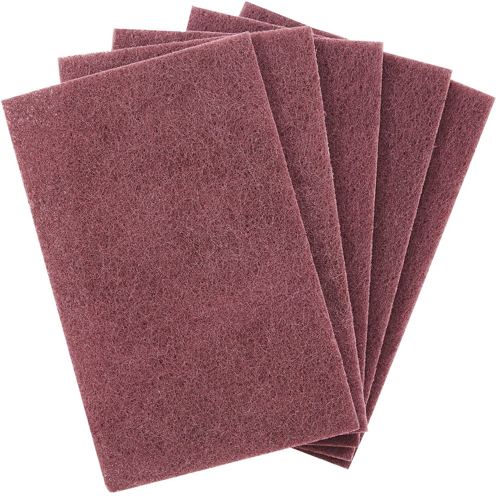 Chef Grade, Non Scratch Large Red Scouring Pads 5 Pack. Non-Metal Scour Cleaning Tool is The Best Heavy Duty Kitchen Dish Scrubber. Clean Any Steel Pot, Pan or Grill with a Reusable Scourer Pad