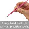 Ingrown Hair Tweezers by Zizzili Basics - Surgical Grade Stainless Steel Fine Pointed Tweezers - Precision Aligned Tips for Splinter, Eyebrow & Facial Hair Removal - with Bonus Tip Guard & Carry Pouch view 2