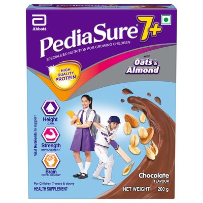 Pediasure 7+ Specialized Nutrition Drink Powder 200g, Premium Chocolate Flavour, Scientifically Designed Nutrition for Growing Children, Supports Height Gain, Muscle Strength &Brain Development