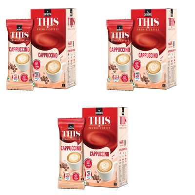 Continental This Cappuccino Instant Coffee Powder|396 Gram (18 Sachets, 22G Per Each)|3In1 Instant Premix Flavoured Coffee|Smooth Flavour And Rich Taste|Just Add Hot Water|Cafe Like Coffee