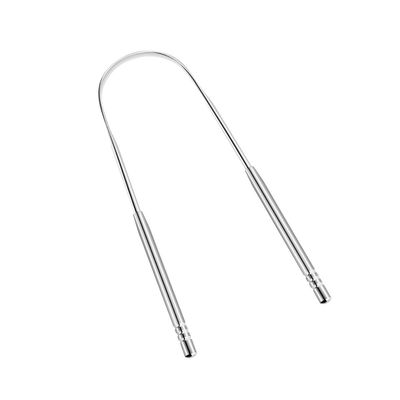 Tongue Scraper Cleaner for Adults Surgical Grade Stainless Steel Metal Tongue Brush Dental Kit Professional Eliminate Bad Breath With Non-synthetic Grip (1 Pack)