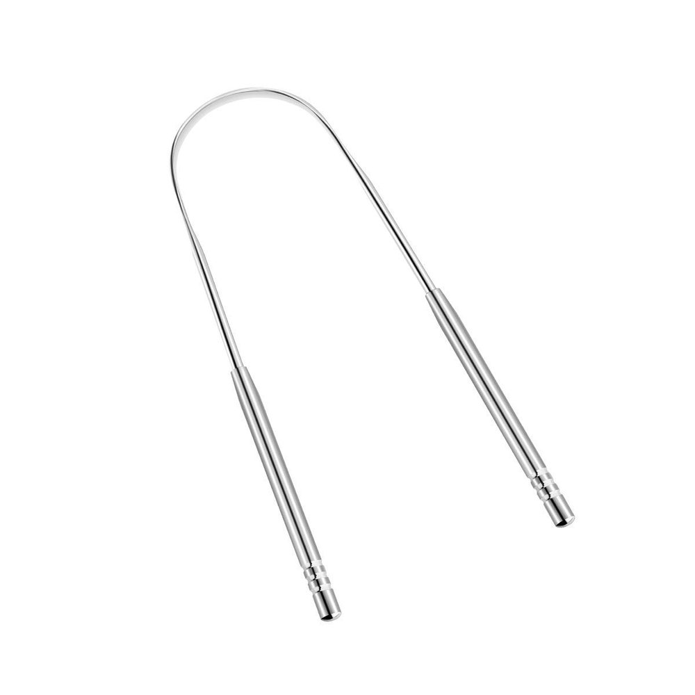 Tongue Scraper Cleaner for Adults Surgical Grade Stainless Steel Metal Tongue Brush Dental Kit Professional Eliminate Bad Breath With Non-synthetic Grip (1 Pack)