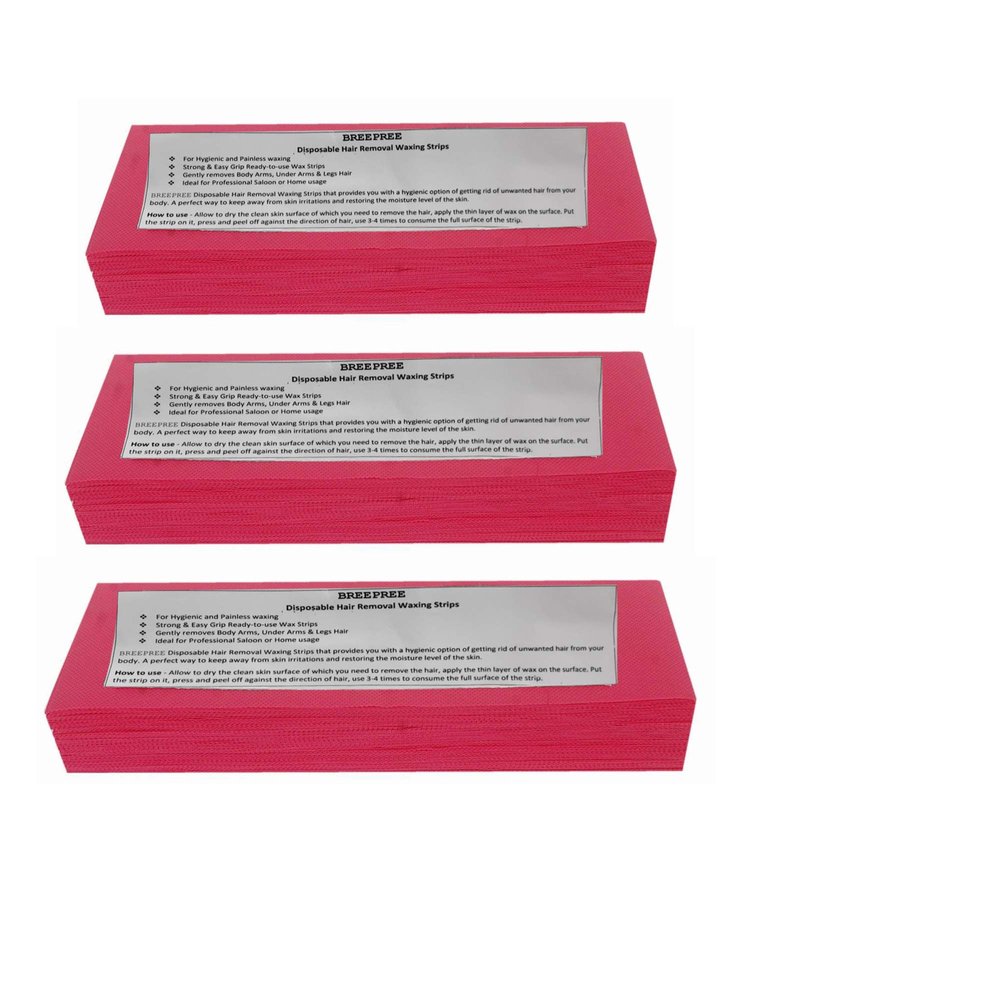 BREEPREE Hair Removal Waxing Strips-210 pcs - Color Pink