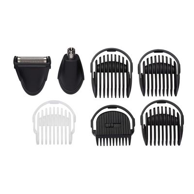 BaByliss Multi Groomer 6 In 1 Hair Clipper Trimmer|Stainless Steel Blades With 34Mm Wide Blades|Cordless Use With 60 Minutes Of Autonomy|Adjustable Head For Precision Cuts|Mt725E (Black), Men