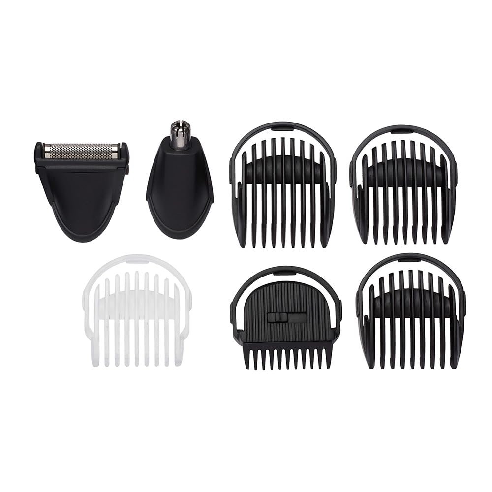 BaByliss Multi Groomer 6 In 1 Hair Clipper Trimmer|Stainless Steel Blades With 34Mm Wide Blades|Cordless Use With 60 Minutes Of Autonomy|Adjustable Head For Precision Cuts|Mt725E (Black), Men