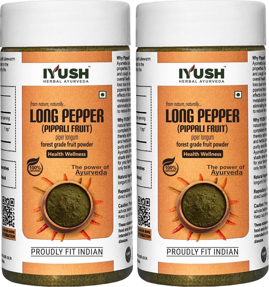 IYUSH Herbal Ayurveda Long Pepper/Pippali Powder (pack of 2) - 100gm each