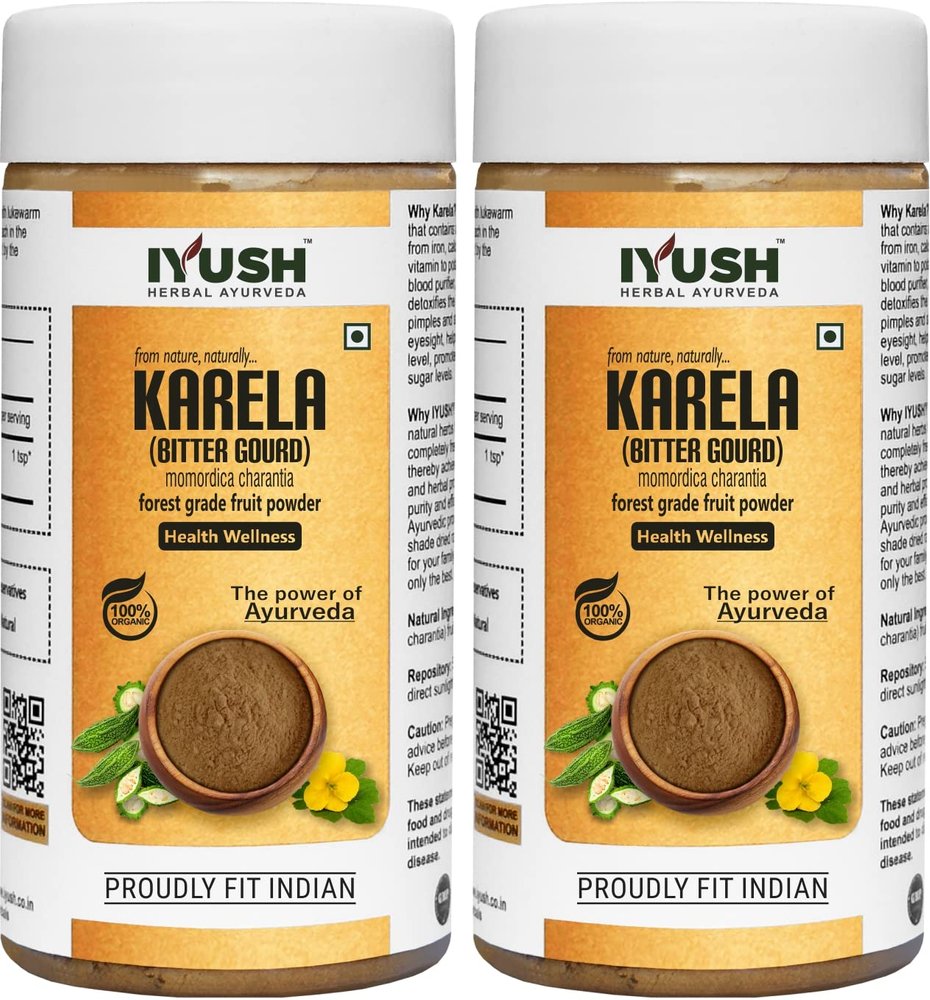 IYUSH Herbal Ayurveda Organic Karela Powder - (pack of 2) 100gm each