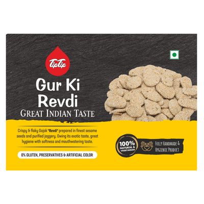 TIP TIP Gajak Rewari 800 Gm (Pack of 2 Each 400 Gm) Gazak Revadi Gajjak Revari Til Revdi Gur Revri Gud Rewadi Jaggery Gud Rewari Rewri