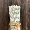 Cactus Themed Paper Straws - Green White Succulents - 50 Pack view 2