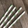 Cactus Themed Paper Straws - Green White Succulents - 50 Pack view 3