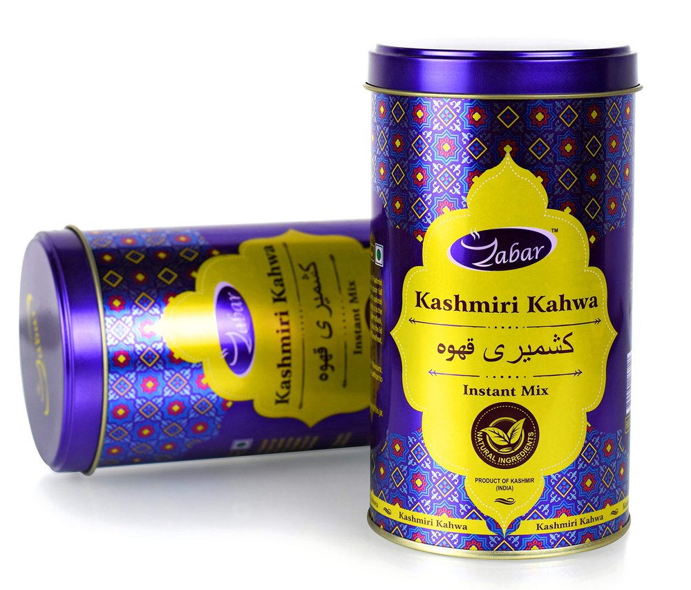 ZABAR Premium Kashmiri Kahwa Instant Mix 250g Qawah Green Tea Granules Authentic Saffron & Cardamom Blend Aromatic, Refreshing & Healthy Traditional Kashmiri Drink