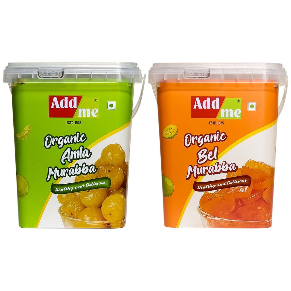 Add me Sweet Bel Murabba Pieces, Amla Murabba (Bucket Packed Without Syrup) 750Gm each (Pack of 2) Immunity boosters